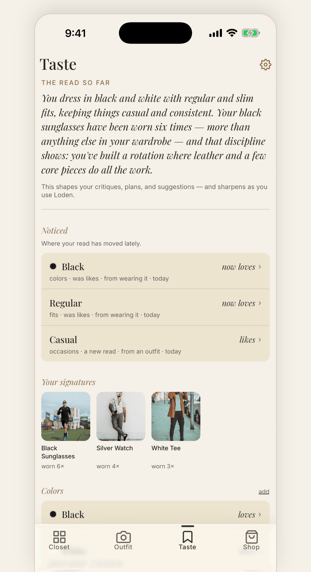 Loden app — it learns your taste